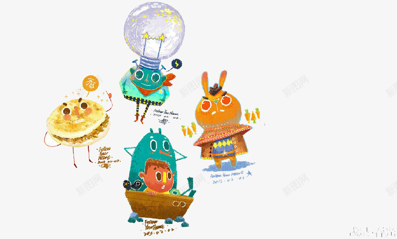 卡通森林小精灵png免抠素材_新图网 https://ixintu.com 儿童 儿童插画 卡通 卡通人物 卡通动物 小精灵 插画 故事 梦幻 童话 童话森林