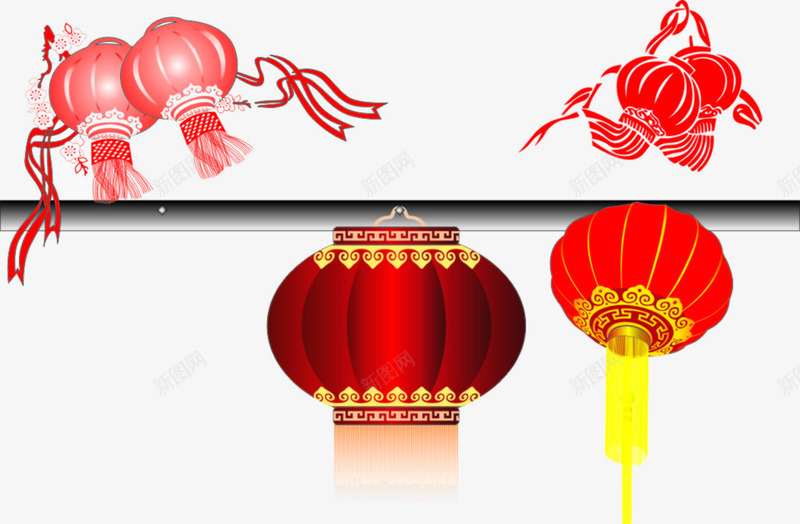 红色节日灯笼png免抠素材_新图网 https://ixintu.com 庆典 春节 灯笼图片 红色 节日庆典