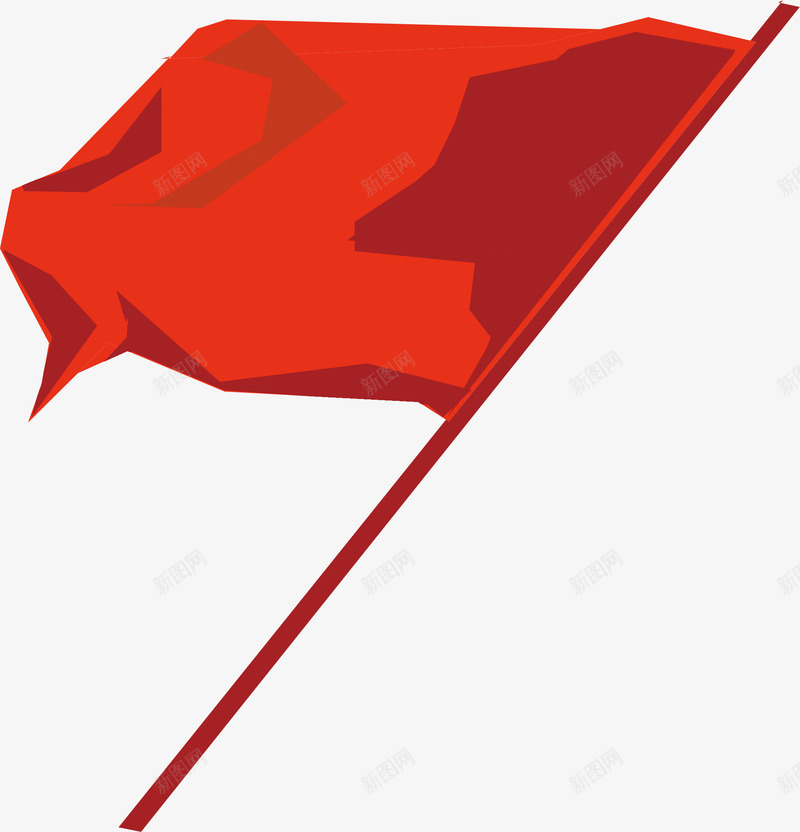 手绘卡通红旗插画png免抠素材_新图网 https://ixintu.com 党建 党建红旗 党政 卡通 建军节 插画 红旗