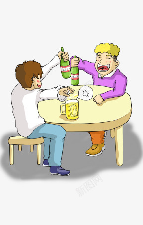 兄弟png免抠素材_新图网 https://ixintu.com 人物 人物插画 卡通人物 喝酒 干杯 插画 朋友 酒肉朋友 铁哥们