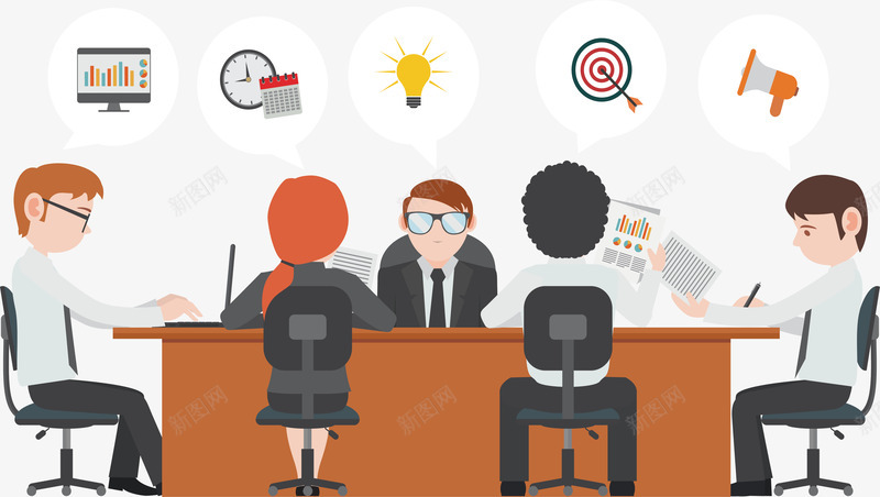 商务合作矢量图ai免抠素材_新图网 https://ixintu.com 交流 卡通 工程 矢量素材 矢量图