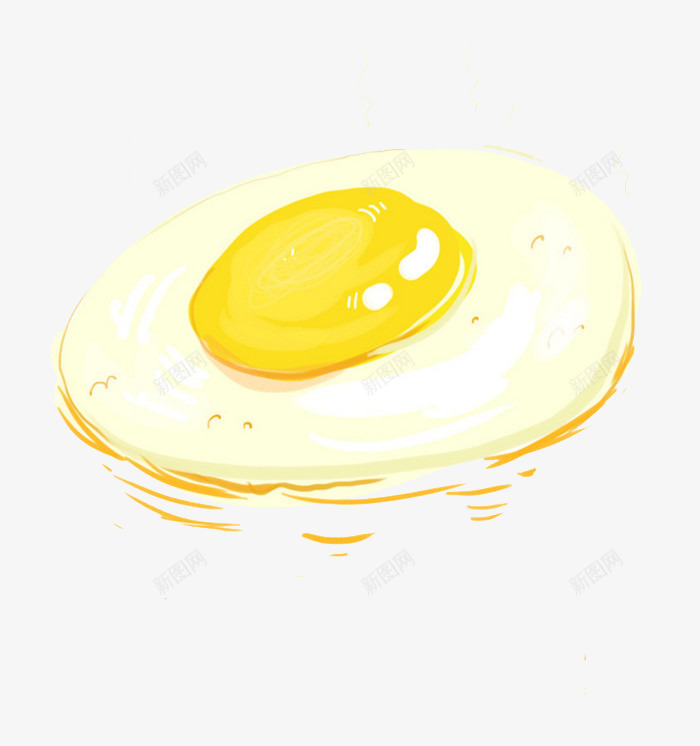 卡通手绘煎蛋png免抠素材_新图网 https://ixintu.com 卡通 吃货 大餐 手绘 插画 水彩煎蛋 美食 食物 餐饮
