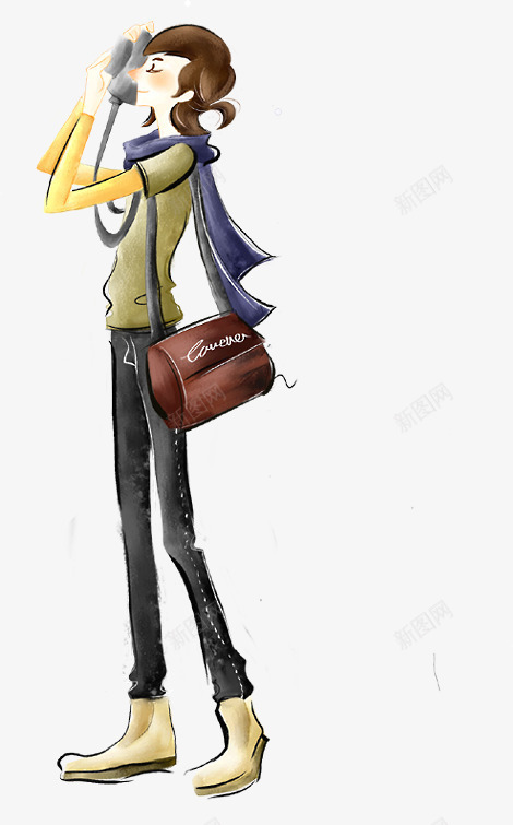 手绘韩式度假人物png免抠素材_新图网 https://ixintu.com 人物 度假
