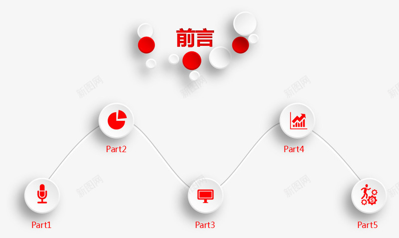 PPT前言png免抠素材_新图网 https://ixintu.com PPT元素 前言 商业 圆形 科技 红色 线条