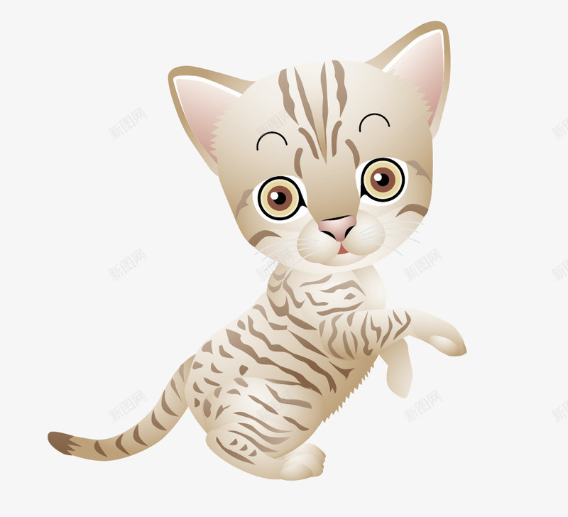 手绘卡通虎纹小猫png免抠素材_新图网 https://ixintu.com 卡通小猫 小猫素材 手绘 手绘动物 手绘小猫 手绘素材