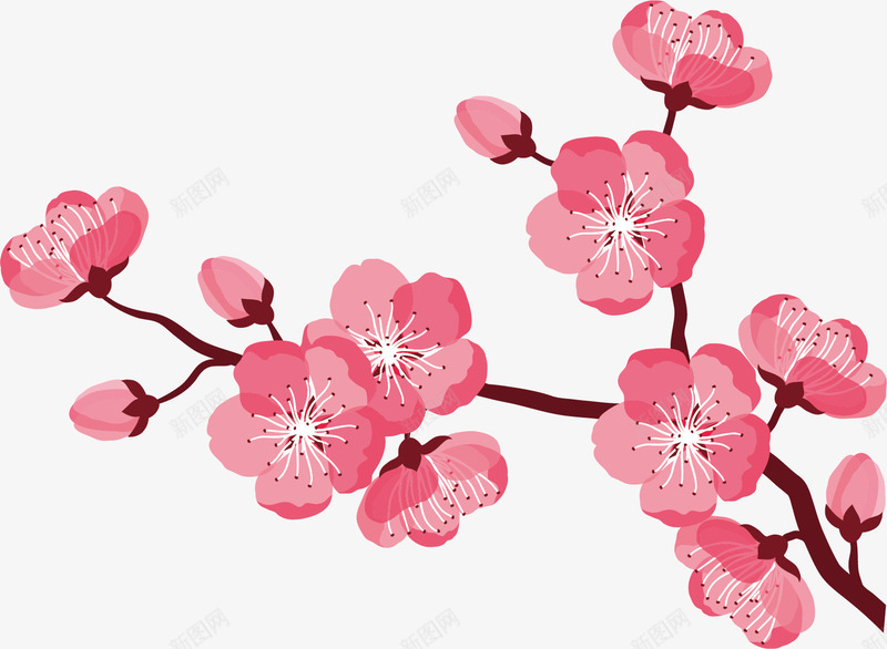 粉色水彩樱花矢量图ai免抠素材_新图网 https://ixintu.com 卡通手绘 树枝 樱花 樱花漫画 水彩 矢量图 粉色 花卉 花朵