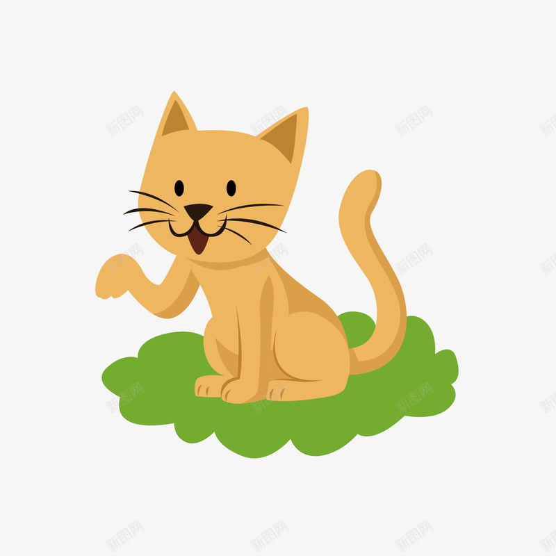 彩色扁平化小猫卡通插画矢量图ai免抠素材_新图网 https://ixintu.com 动物 卡通插画 小猫 尾巴 彩色 扁平化 耳朵 矢量图