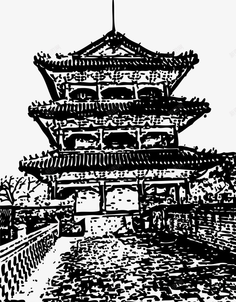 手绘古寺建筑房屋图png免抠素材_新图网 https://ixintu.com 人文景观 古寺 古庙 古建筑 寺庙 建筑 建筑图 房屋 摄影 旅游摄影