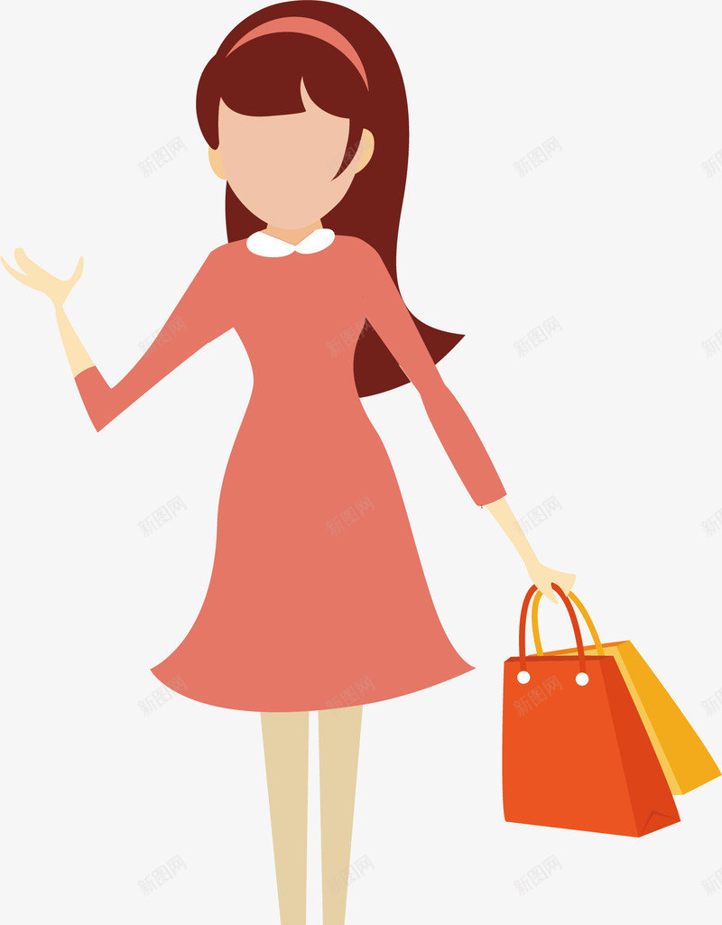 购物购物手绘小人矢量图ai免抠素材_新图网 https://ixintu.com 出行插画 卡通小人 商场 袋子 购物场景 购物手绘小人 购物袋 矢量图
