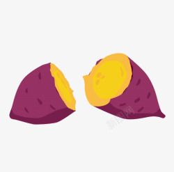 卡通手绘插画装饰食品紫薯红薯素材
