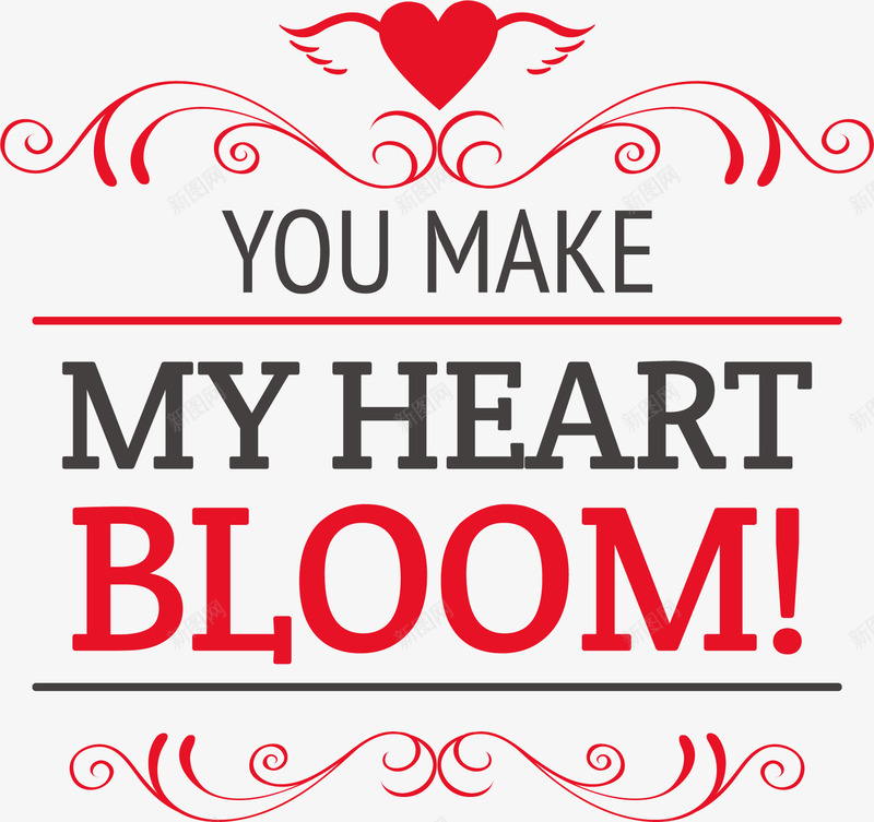 红色情人节元素矢量图ai免抠素材_新图网 https://ixintu.com day happy valentines 情人节 标签 爱心 艺术字 花纹 矢量图