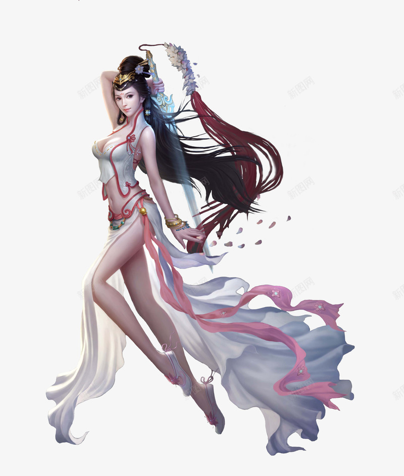 粉白色飞扬服饰女生png免抠素材_新图网 https://ixintu.com 女生 服饰 粉白色 飞扬