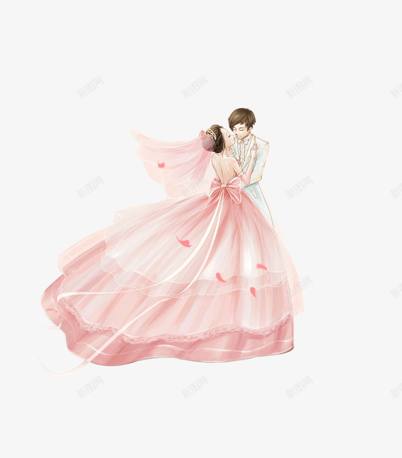 卡通手绘婚纱情侣插画png免抠素材_新图网 https://ixintu.com 卡通手绘 婚礼 婚纱 情侣 插画 新娘 新郎 结婚