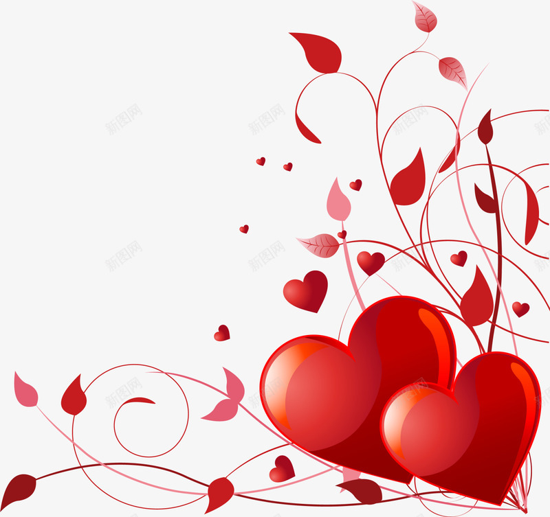 红色情人节爱心花藤png免抠素材_新图网 https://ixintu.com LOVE 婚庆 情人节 情人节爱心 浪漫 爱情 红色花藤
