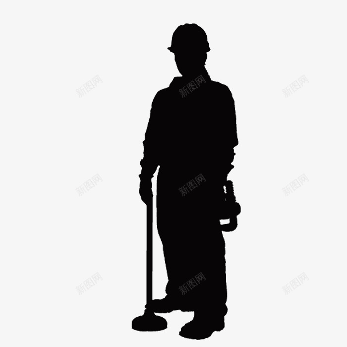 工人剪影png免抠素材_新图网 https://ixintu.com 修理工 工人 工作标志 工作者 男人 黑色剪影