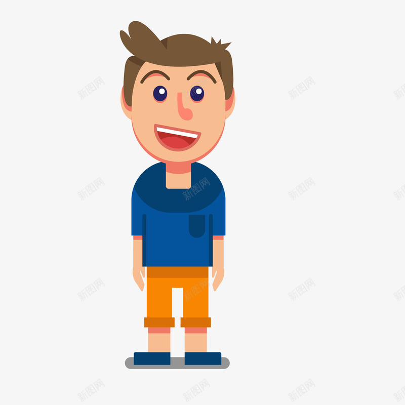 卡通笑脸男孩矢量图ai免抠素材_新图网 https://ixintu.com 人物设计 卡通 可爱 微笑 男孩 笑脸 角色设计 矢量图