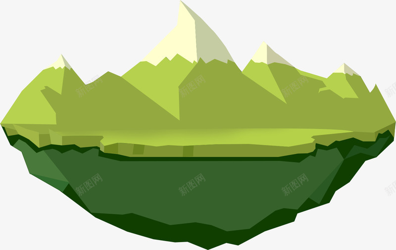 卡通立体三维山峰png免抠素材_新图网 https://ixintu.com 卡通 山峰 立体