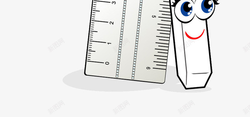 卡通版的直尺png免抠素材_新图网 https://ixintu.com 卡通 直尺 笑脸 装饰