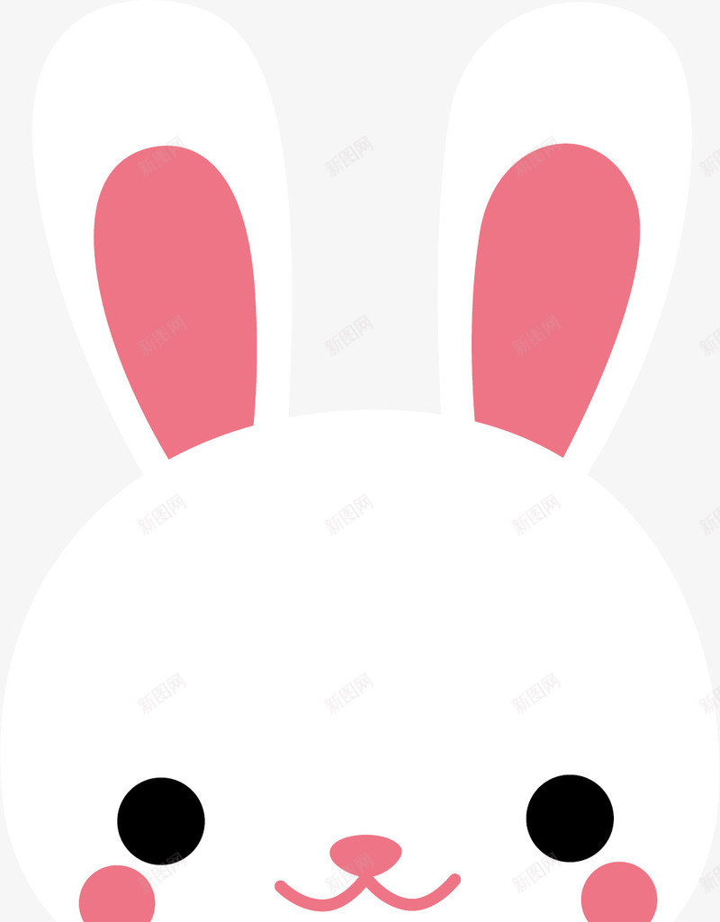小兔子头像矢量图ai免抠素材_新图网 https://ixintu.com 兔年 动物 可爱 呆萌 宠物 小兔子 水彩 白色 矢量图