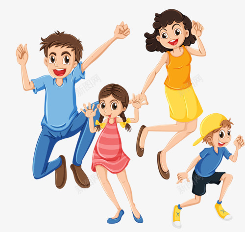 一家四口png免抠素材_新图网 https://ixintu.com 一家子 亲属 亲戚 卡通家庭 家人