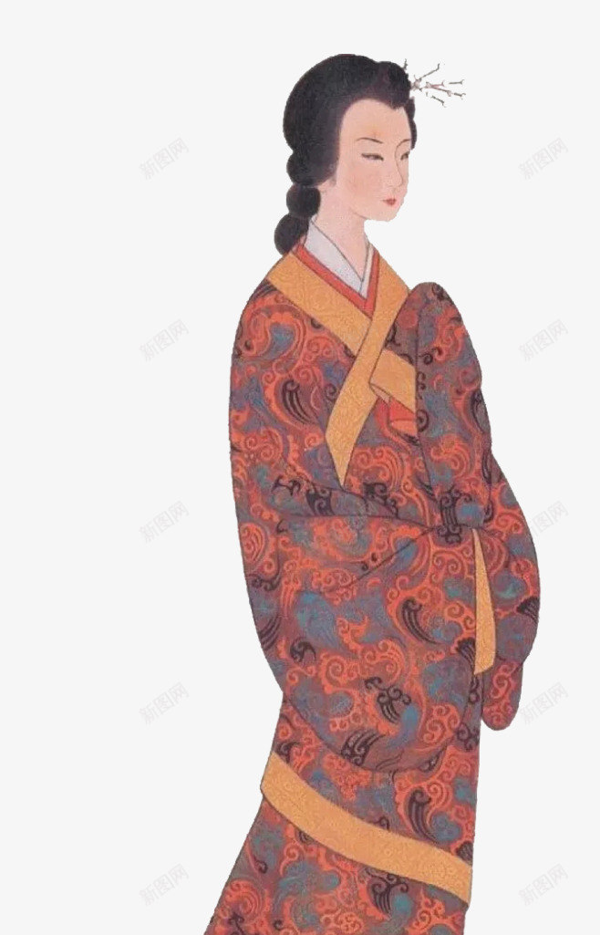 汉朝女子服饰插画png免抠素材_新图网 https://ixintu.com 历史 古代服饰 女子 手工制作 手绘 插画 服饰 汉朝 精美