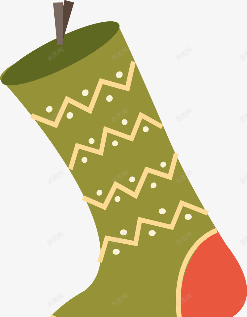 冬日绿色波浪圣诞袜png免抠素材_新图网 https://ixintu.com Christmas Merry 冬天 冬季 冬日袜子 圣诞节 圣诞袜 波浪袜子
