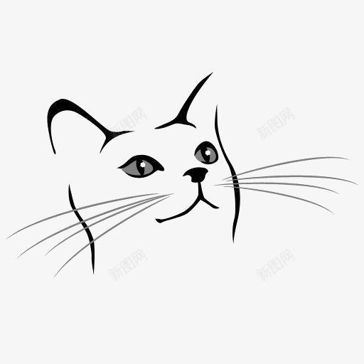 手绘猫咪png免抠素材_新图网 https://ixintu.com 可爱猫咪 宠物猫 猫咪插画 线条