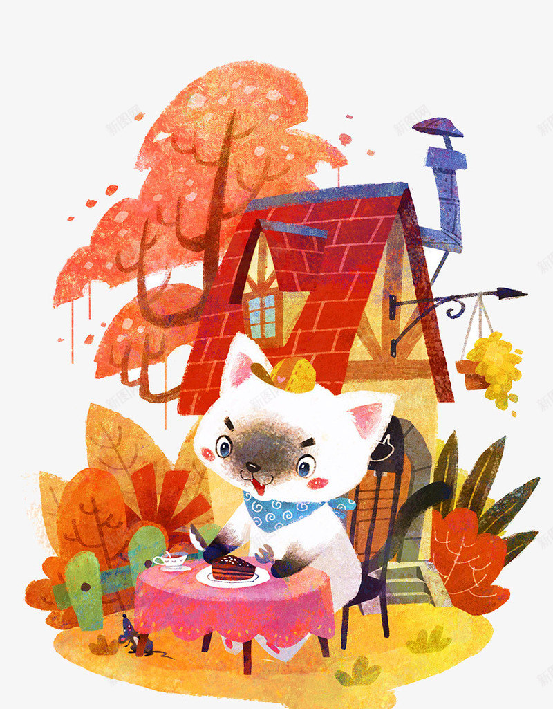 小猫咪png免抠素材_新图网 https://ixintu.com 儿童插画 卡通 卡通元素 小猫咪 故事插画