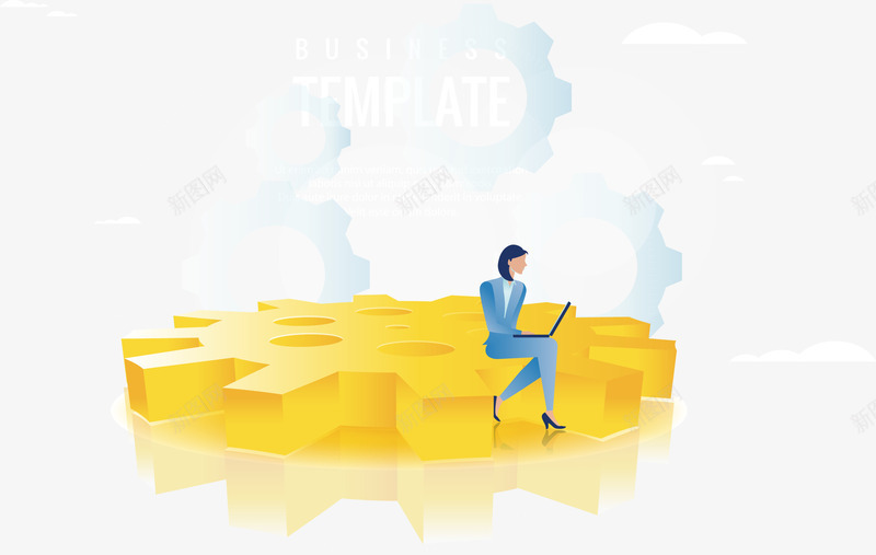扁平化商务人士矢量图ai免抠素材_新图网 https://ixintu.com 创意商务 扁平化商务人士 白领 齿轮 矢量图