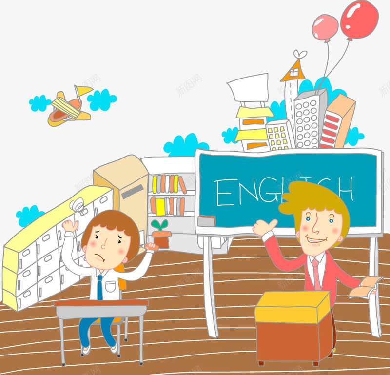 学校教师png免抠素材_新图网 https://ixintu.com 卡通教室 室内 室内环境 手绘教室 教室 矢量教室 矢量教师 课堂