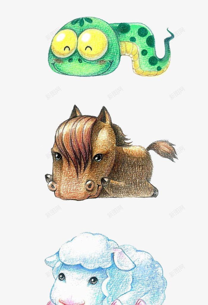 卡通十二生肖png免抠素材_新图网 https://ixintu.com 儿童插画 十二生肖 卡通 可爱 插画 童话插画