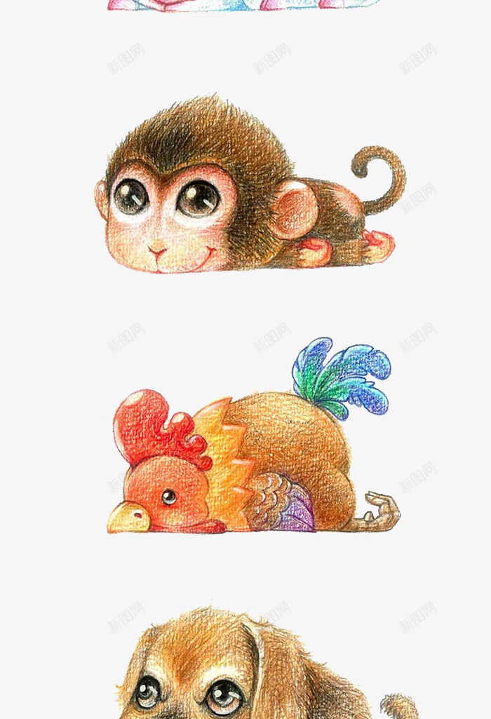 卡通十二生肖png免抠素材_新图网 https://ixintu.com 儿童插画 十二生肖 卡通 可爱 插画 童话插画