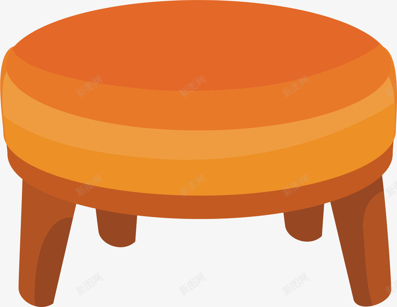 水彩小凳子矢量图ai免抠素材_新图网 https://ixintu.com 凳子 卡通手绘 家具 家具图 板凳 橘色 水彩 矢量图