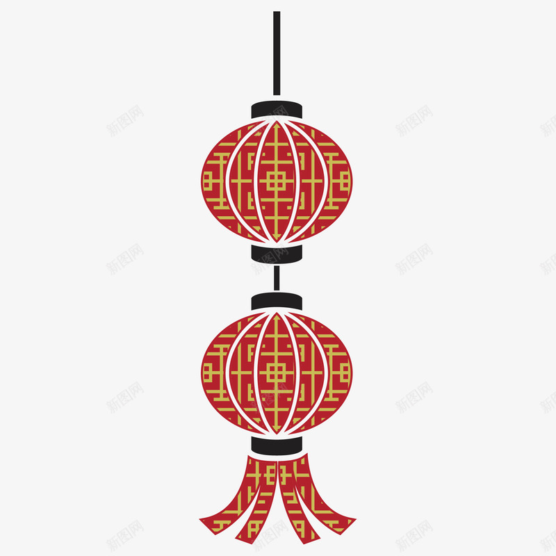 新年红色灯笼装饰png免抠素材_新图网 https://ixintu.com 卡通灯笼 庆典灯笼 新年 春节 精美灯笼 红色 节日