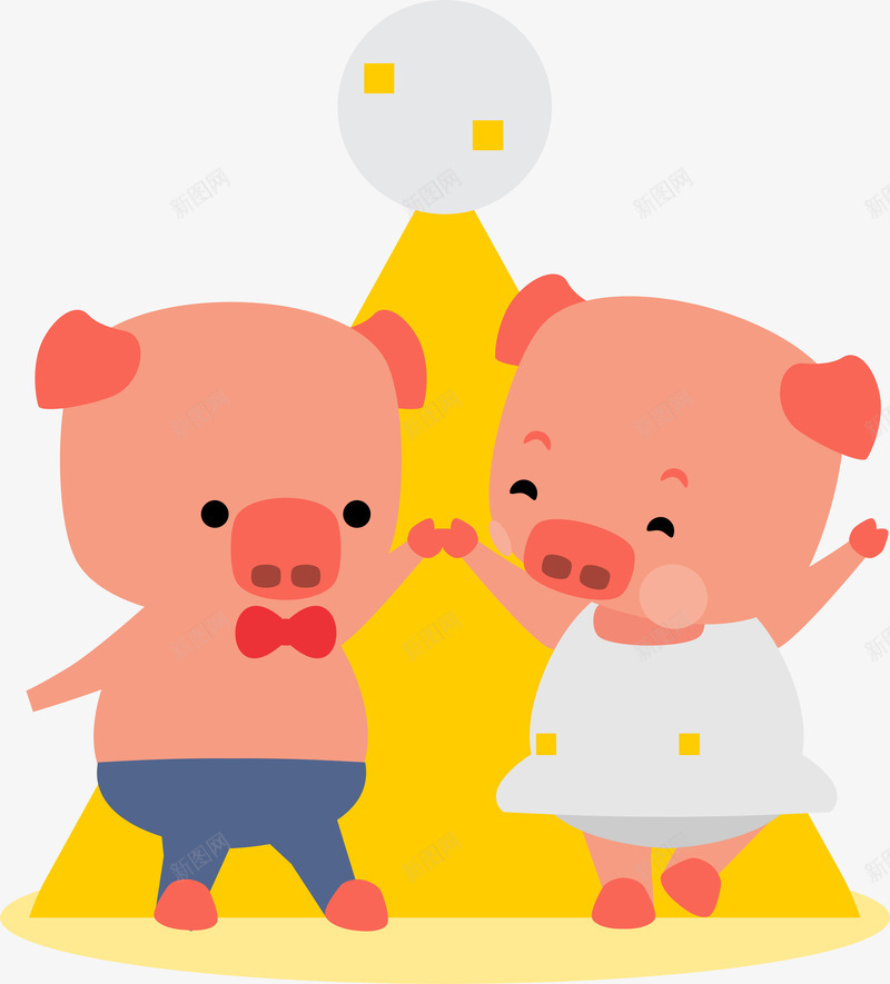 情人节两只小猪装饰贴纸png免抠素材_新图网 https://ixintu.com 卡通情侣图 小猪 小猪贴纸装饰 恋爱小猪 情人 情人节 情侣 情侣卡通 春天