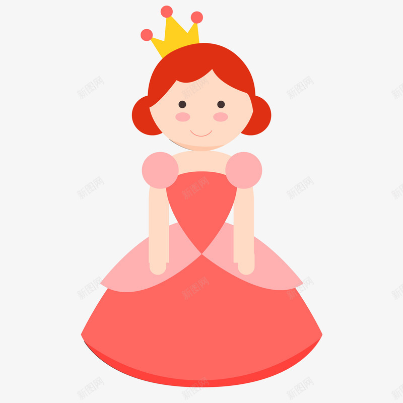 卡通红色服装的女王png免抠素材_新图网 https://ixintu.com queen 人物设计 卡通 女王 扁平化 王国 红色 裙子