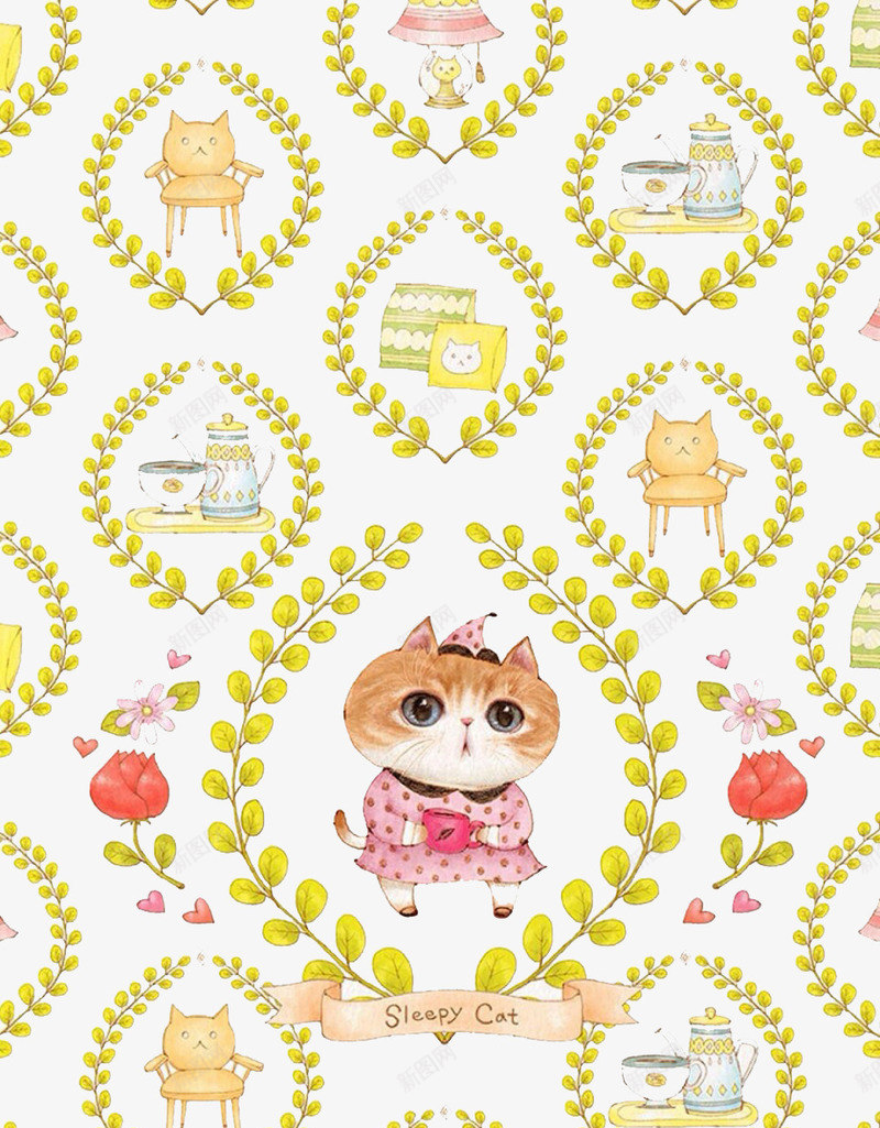 动物壁纸psd免抠素材_新图网 https://ixintu.com ppt 壁纸 小猫 花朵