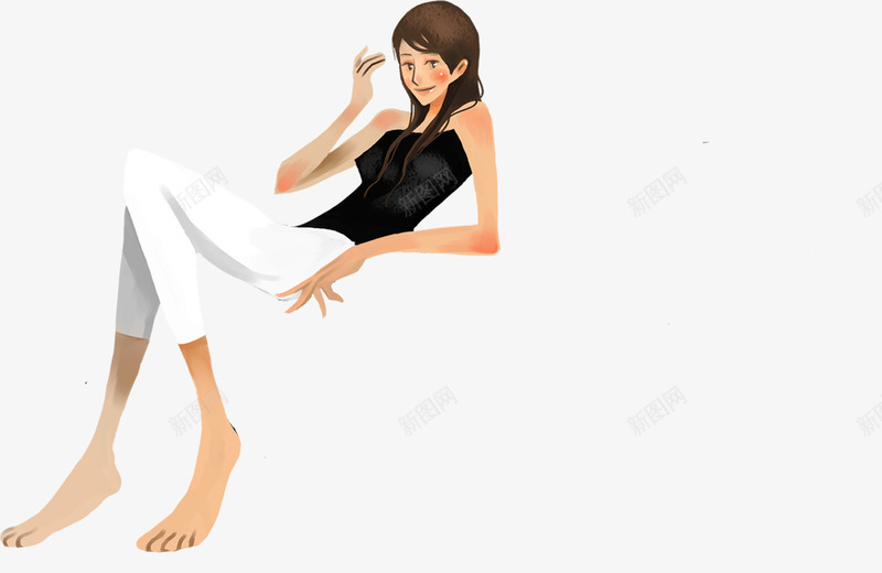 手绘春天时尚女生png免抠素材_新图网 https://ixintu.com 女生 时尚 春天