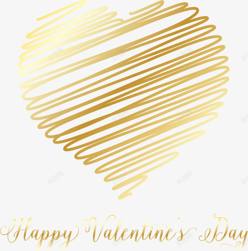 情人节金色手绘爱心png免抠素材_新图网 https://ixintu.com day happy valentines 情人节 情人节快乐 手绘爱心 金色爱心