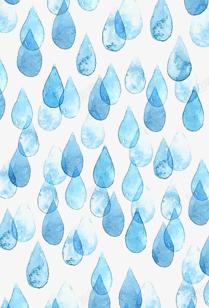 水彩雨滴png免抠素材_新图网 https://ixintu.com 卡通 手绘 插画 水彩 水滴 蓝色 雨滴