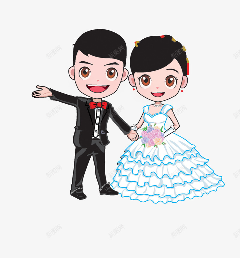 卡通新郎新娘png免抠素材_新图网 https://ixintu.com 卡通人物 卡通夫妻 卡通新郎新娘 喜庆人物 夫妻图案 婚庆卡通素材 幸福公仔 恩爱夫妻 拜堂成亲 结婚人物卡通图片 结婚情人节 结婚男女