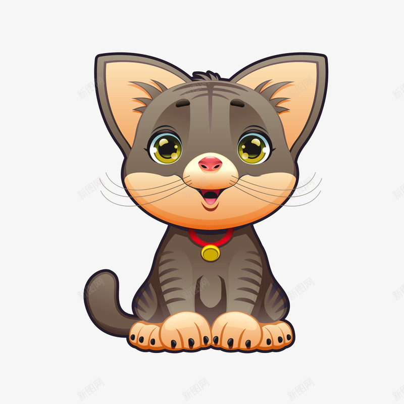 卡通小猫矢量图eps免抠素材_新图网 https://ixintu.com PNG图 PNG图下载 创意卡通 卡通 卡通插图 可爱动物 小猫 小花猫 插图 矢量图
