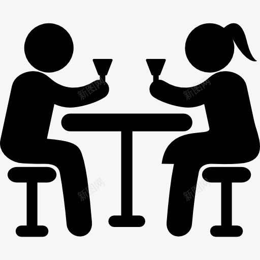 夫妇在酒吧喝酒图标png_新图网 https://ixintu.com 人 夫妇 庆典 日期 酒 饮料