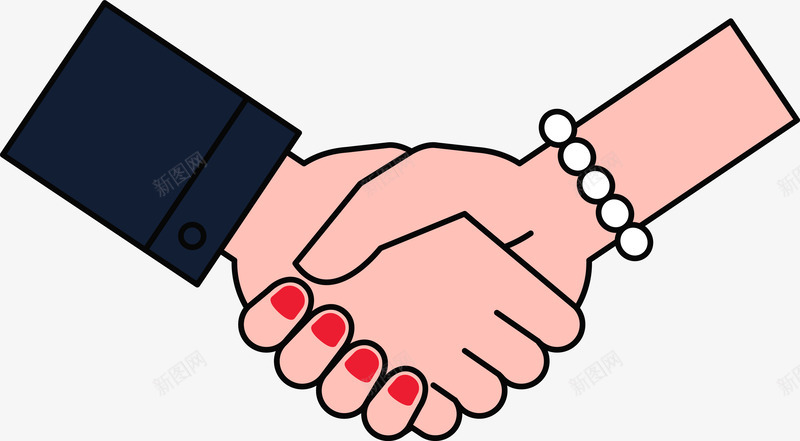 手绘卡通商务道别握手矢量图ai免抠素材_新图网 https://ixintu.com 交流 会面 信任 卡通 合作 商业 商务 图案 帮助 帮扶 扶持 握手 见面 设计 道别 矢量图