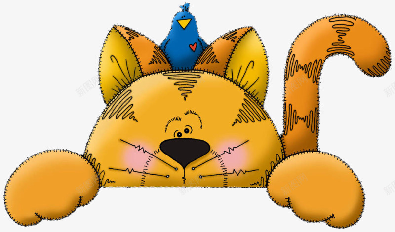 毛绒玩具小猫咪png免抠素材_新图网 https://ixintu.com png png图片 小猫咪 毛绒 玩具 车缝布 黄色