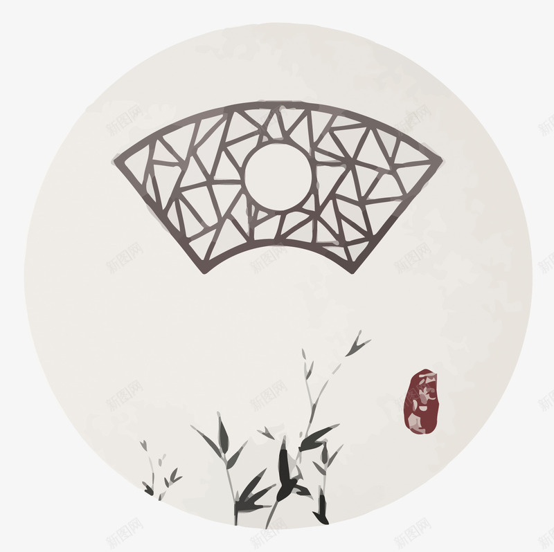 中国风底纹png免抠素材_新图网 https://ixintu.com PNG PNG免费下载 PNG图片 中国风 窗户 竹子