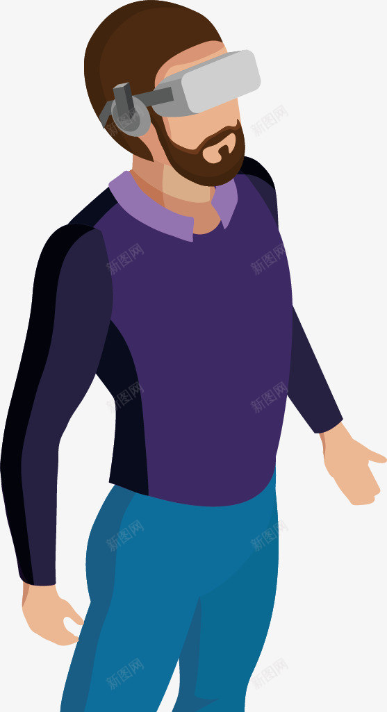 戴VR眼镜的男生矢量图ai免抠素材_新图网 https://ixintu.com 人物 卡通手绘 智能 男生 眼镜 科技 矢量图