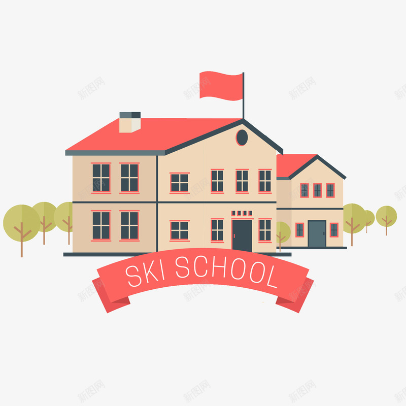 返回校园png免抠素材_新图网 https://ixintu.com am 书包 女生 学校 学校场景 学生 插画 教学楼 教育 时钟 树木 校园 男生 返校