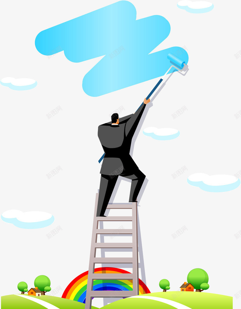 粉刷匠png免抠素材_新图网 https://ixintu.com 上班族 刷墙 刷墙工人 油漆桶 粉刷工人