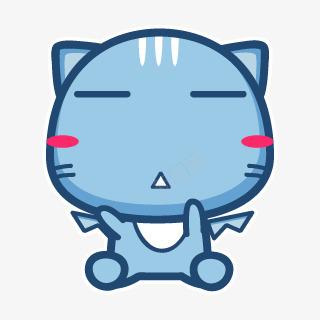 卡通蓝色小猫png免抠素材_新图网 https://ixintu.com 卡通 蓝色